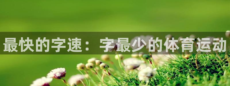 杏悦2集团总部：最快的字速：字最少的体育运动